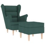Vidaxl fauteuil avec repose - pied vert fonc� tissu