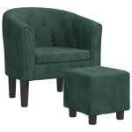 Vidaxl fauteuil avec repose - pied vert fonc� velours