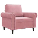 Vidaxl fauteuil rose 60 cm velours
