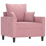 Vidaxl fauteuil rose 60 cm velours