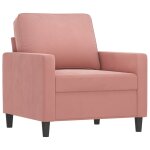 Vidaxl fauteuil rose 60 cm velours