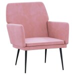 Vidaxl fauteuil rose 62x79x79 cm velours