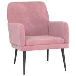 Vidaxl fauteuil rose 62x79x79 cm velours