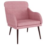 Vidaxl fauteuil rose 63x76x80 cm velours