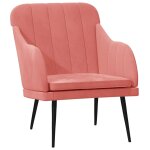 Vidaxl fauteuil rose 63x76x80 cm velours