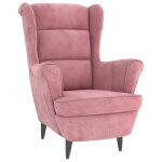 Vidaxl fauteuil rose velours