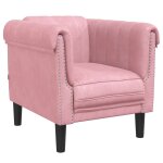 Vidaxl fauteuil rose velours Vidaxl fauteuil rose velours