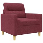 Vidaxl fauteuil rouge bordeaux 60 cm tissu