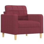 Vidaxl fauteuil rouge bordeaux 60 cm tissu