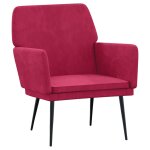 Vidaxl fauteuil rouge bordeaux 62x79x79 cm velours