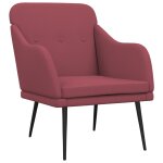 Vidaxl fauteuil rouge bordeaux 63x76x80 cm tissu