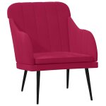 Vidaxl fauteuil rouge bordeaux 63x76x80 cm velours