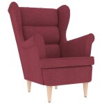 Vidaxl fauteuil rouge bordeaux 74x84x100 cm tissu