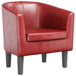 Vidaxl fauteuil rouge bordeaux similicuir