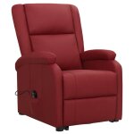 Vidaxl fauteuil rouge bordeaux similicuir