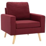 Vidaxl fauteuil rouge bordeaux tissu