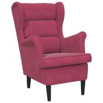 Vidaxl fauteuil rouge bordeaux velours