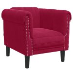 Vidaxl fauteuil rouge bordeaux velours