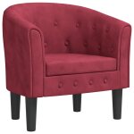 Vidaxl fauteuil rouge bordeaux velours Vidaxl fauteuil rouge bordeaux velours