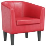 Vidaxl fauteuil rouge similicuir
