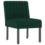 Vidaxl fauteuil sans accoudoirs vert fonc� velours