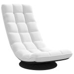 Vidaxl fauteuil de sol pivotant blanc 70x51x79 cm tissu Vidaxl fauteuil de sol pivotant blanc 70x51x79 cm tissu