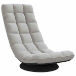Vidaxl fauteuil de sol pivotant gris nuage 70x51x79 cm tissu