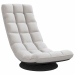 Vidaxl fauteuil de sol pivotant gris nuage 70x51x79 cm tissu