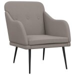 Vidaxl fauteuil taupe 63x76x80 cm tissu