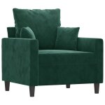Vidaxl fauteuil vert fonc� 60 cm velours