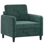 Vidaxl fauteuil vert fonc� 60 cm velours