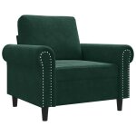 Vidaxl fauteuil vert fonc� 60 cm velours