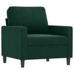 Vidaxl fauteuil vert fonc� 60 cm velours
