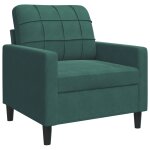 Vidaxl fauteuil vert fonc� 60 cm velours