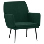 Vidaxl fauteuil vert fonc 62x79x79 cm velours