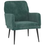 Vidaxl fauteuil vert fonc 62x79x79 cm velours