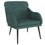 Vidaxl fauteuil vert fonc 63x76x80 cm velours