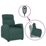Vidaxl fauteuil vert fonc� tissu