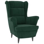 Vidaxl fauteuil vert fonc� velours