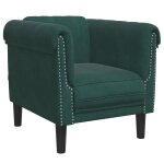 Vidaxl fauteuil vert foncé velours Vidaxl fauteuil vert foncé velours