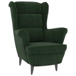 Vidaxl fauteuil vert foncé velours Vidaxl fauteuil vert foncé velours