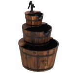Vidaxl fontaine � eau avec pompe 60x60x94 cm bois de sapin massif