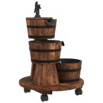Vidaxl fontaine à eau sur roues pompe 55x55x80 cm bois de sapin massif Vidaxl fontaine à eau sur roues pompe 55x55x80 cm bois de sapin massif