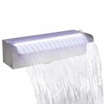 Vidaxl fontaine rectangulaire de piscine avec led inox 30 cm