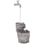 Vidaxl fontaine avec robinet et seaux polyr�sine