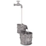 Vidaxl fontaine avec robinet et seaux polyr�sine