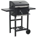 Vidaxl four  pizza et barbecue d'extrieur 3 en 1 noir
