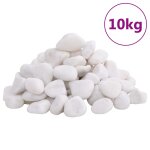 Vidaxl galets polis 10 kg blanc 2 - 5 cm