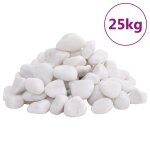 Vidaxl galets polis 25 kg blanc 2 - 5 cm