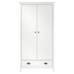 Vidaxl garde - robe  2 portes hill blanc 89x50x170cm bois de pin solide